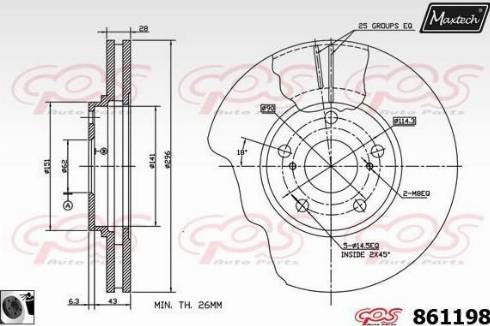 Maxtech 861198.0060 - Спирачен диск vvparts.bg