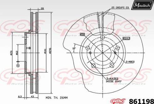 Maxtech 861198.0000 - Спирачен диск vvparts.bg