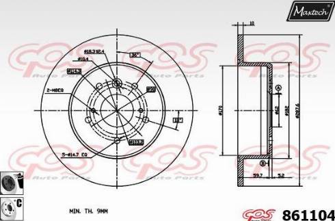 Maxtech 861104.6060 - Спирачен диск vvparts.bg