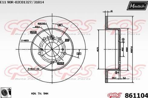 Maxtech 861104.0060 - Спирачен диск vvparts.bg