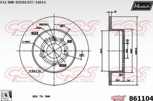 Maxtech 861104.0080 - Спирачен диск vvparts.bg