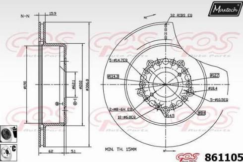 Maxtech 861105.6060 - Спирачен диск vvparts.bg