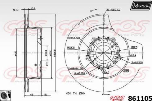 Maxtech 861105.0060 - Спирачен диск vvparts.bg