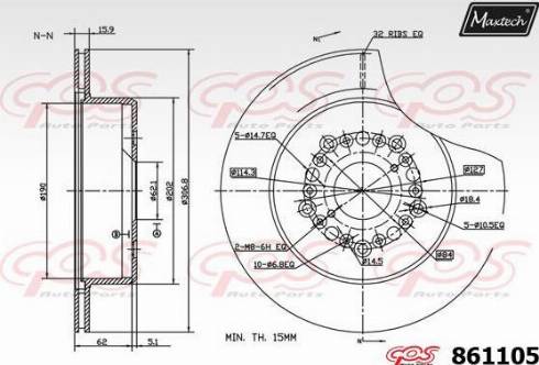 Maxtech 861105.0000 - Спирачен диск vvparts.bg