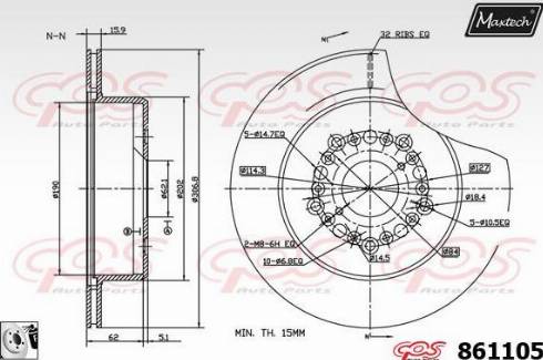 Maxtech 861105.0080 - Спирачен диск vvparts.bg