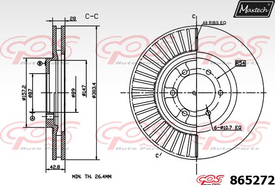 Maxtech 861105 - Спирачен диск vvparts.bg