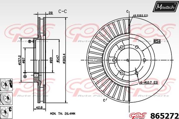 Maxtech 873036 - Спирачен диск vvparts.bg