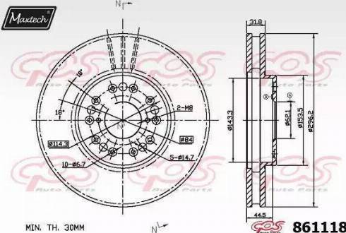 Maxtech 861118.6060 - Спирачен диск vvparts.bg