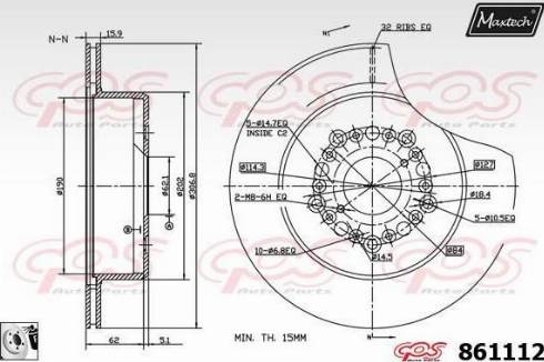 Maxtech 861112.0080 - Спирачен диск vvparts.bg