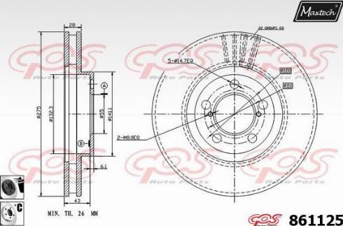 Maxtech 861125.6060 - Спирачен диск vvparts.bg