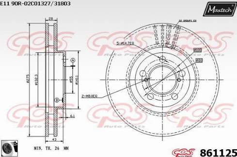 Maxtech 861125.0060 - Спирачен диск vvparts.bg