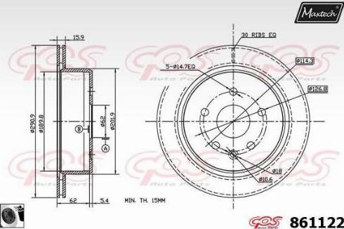 Maxtech 861122.0060 - Спирачен диск vvparts.bg