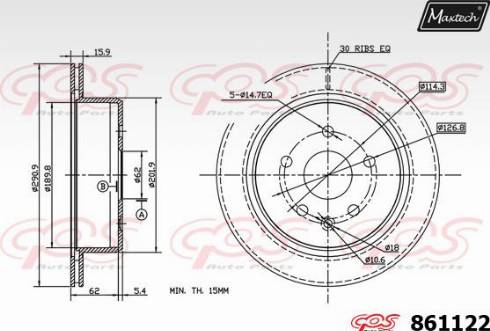 Maxtech 861122.0000 - Спирачен диск vvparts.bg