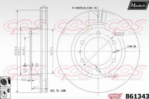 Maxtech 861343.6060 - Спирачен диск vvparts.bg