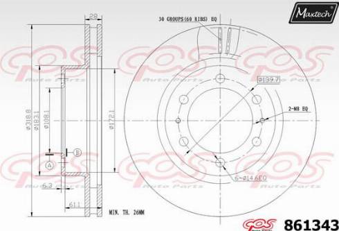 Maxtech 861343.0000 - Спирачен диск vvparts.bg