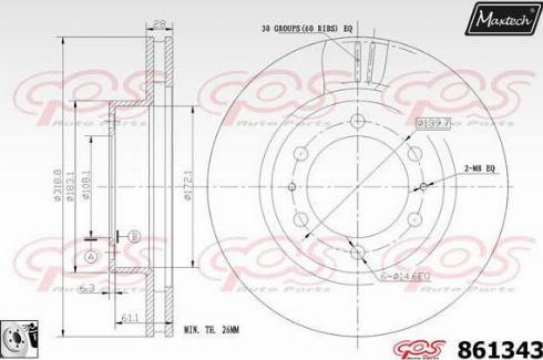 Maxtech 861343.0080 - Спирачен диск vvparts.bg