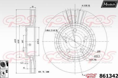 Maxtech 861342.6060 - Спирачен диск vvparts.bg