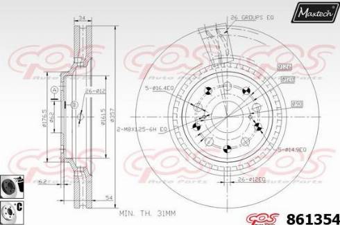 Maxtech 861354.6060 - Спирачен диск vvparts.bg