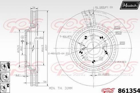 Maxtech 861354.6880 - Спирачен диск vvparts.bg