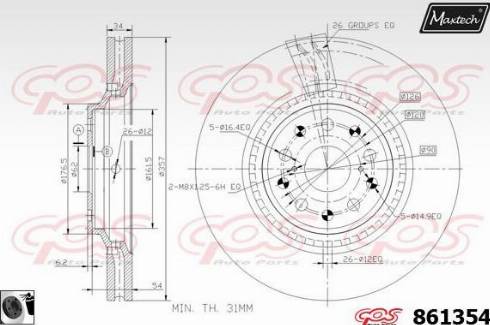 Maxtech 861354.0060 - Спирачен диск vvparts.bg