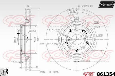 Maxtech 861354.0080 - Спирачен диск vvparts.bg