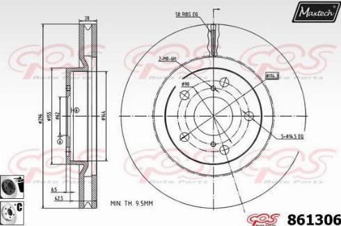 Maxtech 861306.6060 - Спирачен диск vvparts.bg