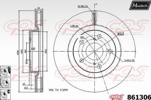 Maxtech 861306.6880 - Спирачен диск vvparts.bg