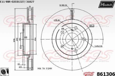 Maxtech 861306.0060 - Спирачен диск vvparts.bg