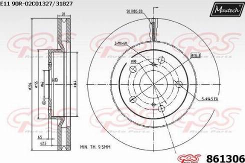 Maxtech 861306.0000 - Спирачен диск vvparts.bg