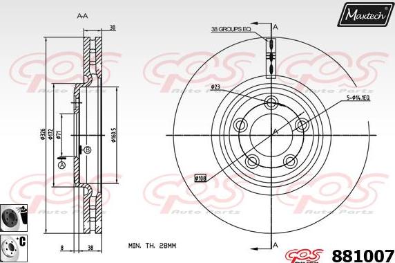 Maxtech 861306 - Спирачен диск vvparts.bg