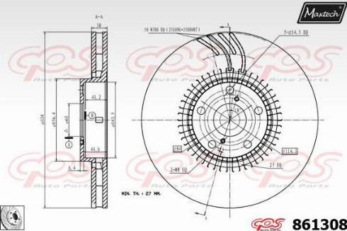 Maxtech 861308.0200 - Спирачен диск vvparts.bg