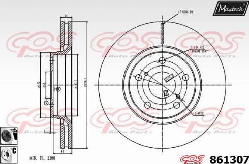 Maxtech 861307.6060 - Спирачен диск vvparts.bg