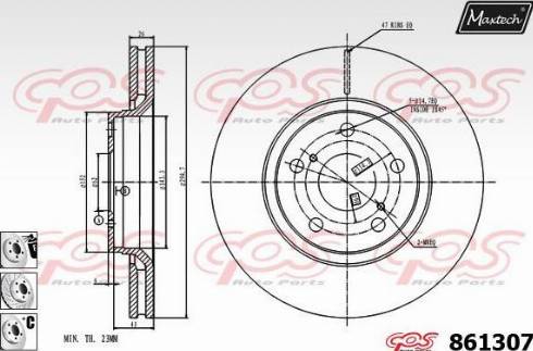 Maxtech 861307.6880 - Спирачен диск vvparts.bg