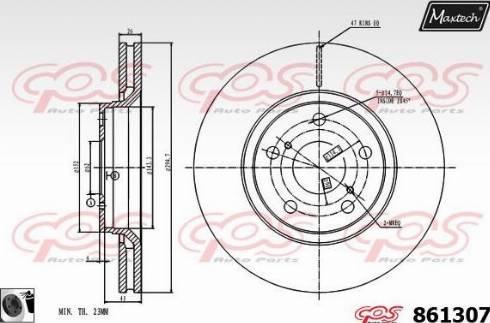 Maxtech 861307.0060 - Спирачен диск vvparts.bg