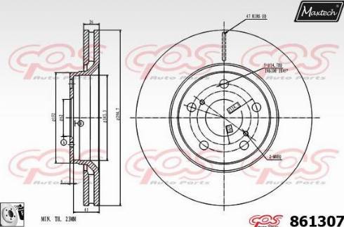 Maxtech 861307.0080 - Спирачен диск vvparts.bg