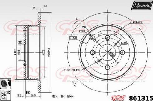 Maxtech 861315.6060 - Спирачен диск vvparts.bg