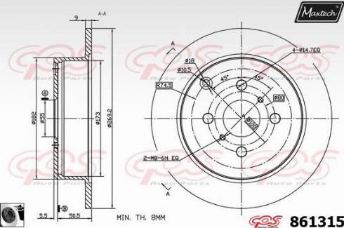 Maxtech 861315.0060 - Спирачен диск vvparts.bg