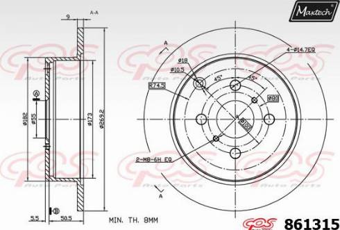 Maxtech 861315.0000 - Спирачен диск vvparts.bg