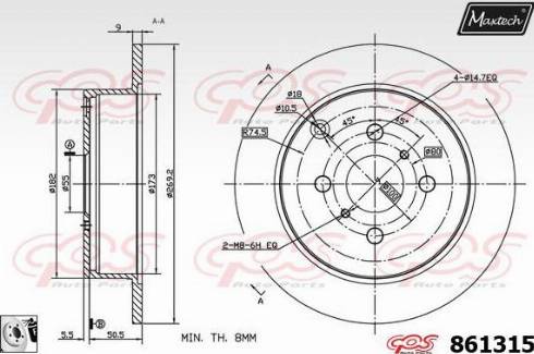 Maxtech 861315.0080 - Спирачен диск vvparts.bg