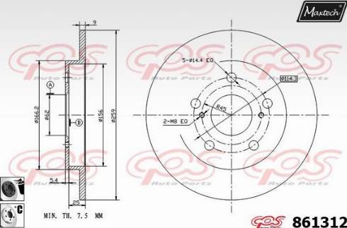 Maxtech 861312.6060 - Спирачен диск vvparts.bg