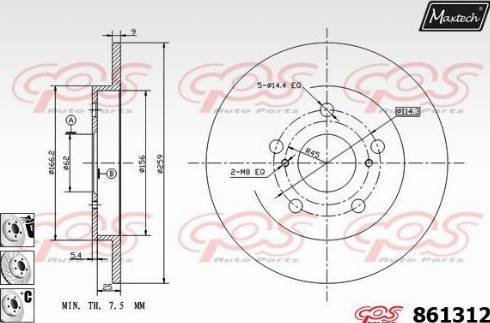 Maxtech 861312.6880 - Спирачен диск vvparts.bg