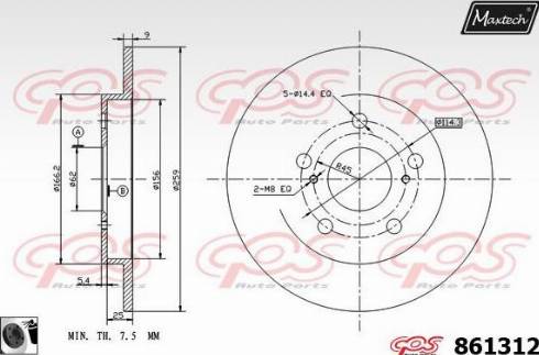 Maxtech 861312.0060 - Спирачен диск vvparts.bg