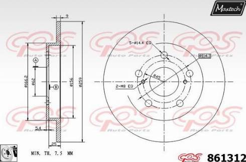 Maxtech 861312.0080 - Спирачен диск vvparts.bg