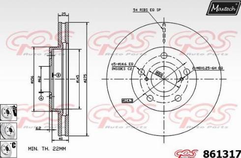 Maxtech 861317.6980 - Спирачен диск vvparts.bg