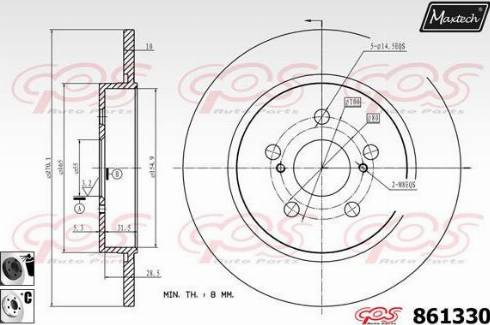 Maxtech 861330.6060 - Спирачен диск vvparts.bg