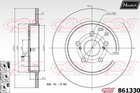 Maxtech 861330.6880 - Спирачен диск vvparts.bg