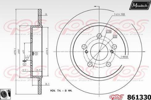 Maxtech 861330.0060 - Спирачен диск vvparts.bg