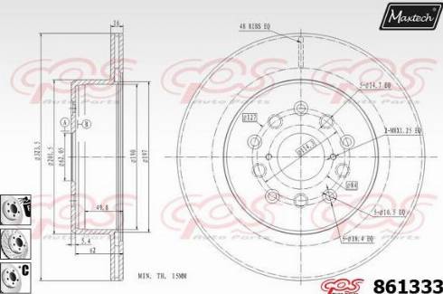 Maxtech 861333.6980 - Спирачен диск vvparts.bg