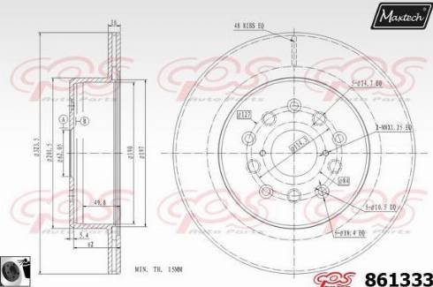 Maxtech 861333.0060 - Спирачен диск vvparts.bg