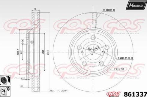 Maxtech 861337.6060 - Спирачен диск vvparts.bg